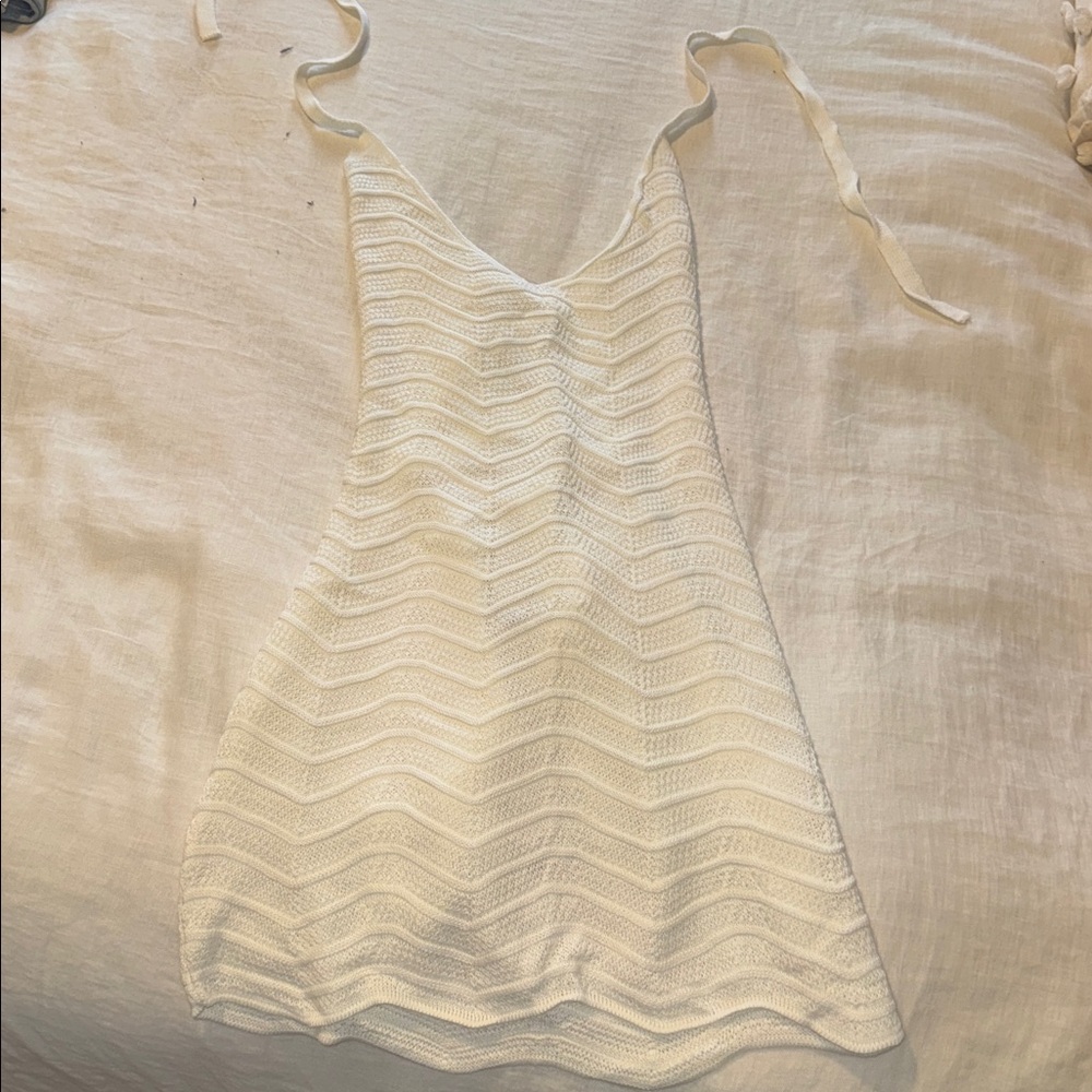 NWT Isla Crochet Lace-Up Back Mini Dress Size Small - Picture 5 of 7